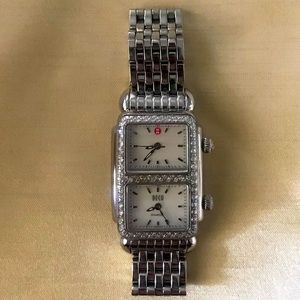MICHELE Deco Stainless Steel Diamond Watch